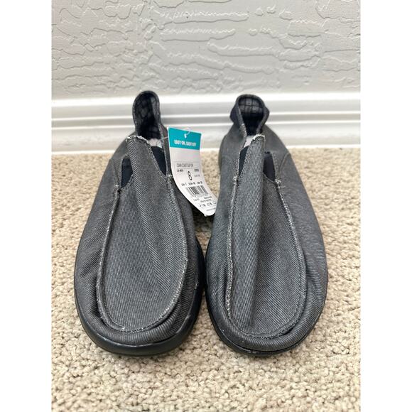 REEF Men’s Cushion Coast Slip-On Shoes Gray Canvas Casual Comfort NWT | Size 8